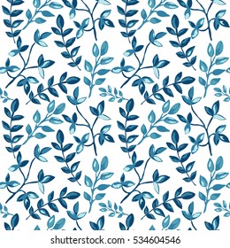 Elegant seamless pattern with hand drawn decorative leaves, design elements. Floral pattern for invitations, greeting cards, scrapbooking, print, gift wrap, manufacturing.