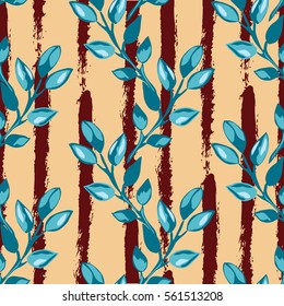 Elegant seamless pattern with hand drawn decorative leaves, design elements. Floral pattern for invitations, greeting cards, scrapbooking, print, gift wrap, manufacturing
