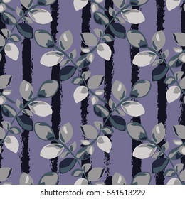 Elegant seamless pattern with hand drawn decorative leaves, design elements. Floral pattern for invitations, greeting cards, scrapbooking, print, gift wrap, manufacturing