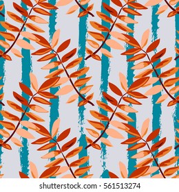 Elegant seamless pattern with hand drawn decorative leaves, design elements. Floral pattern for invitations, greeting cards, scrapbooking, print, gift wrap, manufacturing