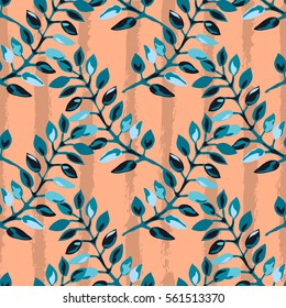 Elegant seamless pattern with hand drawn decorative leaves, design elements. Floral pattern for invitations, greeting cards, scrapbooking, print, gift wrap, manufacturing