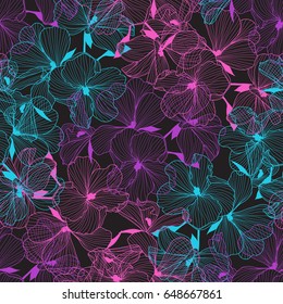 Elegant seamless pattern with hand drawn decorative geranium flowers, design elements.Floral pattern for wedding invitations, greeting cards, wallpapers, scrapbooking, print, gift wrap, manufacturing