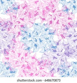 Elegant seamless pattern with hand drawn decorative flowers, design elements.Floral pattern for wedding invitations, greeting cards, wallpapers, scrapbooking, print, gift wrap, manufacturing.