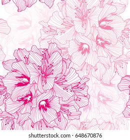 Elegant seamless pattern with hand drawn decorative oleander flowers, design elements.Floral pattern for wedding invitations, greeting cards, wallpapers, scrapbooking, print, gift wrap, manufacturing