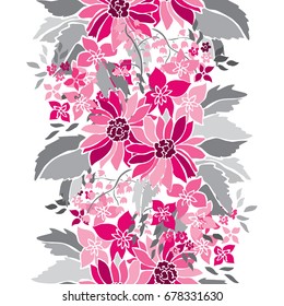 Elegant seamless pattern with hand drawn decorative flowers, design elements. Floral pattern for wedding invitations, greeting cards, wallpapers, scrapbooking, print, gift wrap, manufacturing.