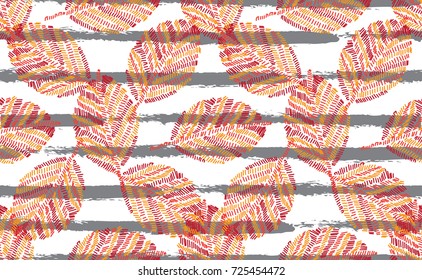 Elegant seamless pattern with hand drawn decorative leaves, design elements. Floral pattern for invitations, cards, wallpapers, print, gift wrap, manufacturing, fabrics. Embroidery style