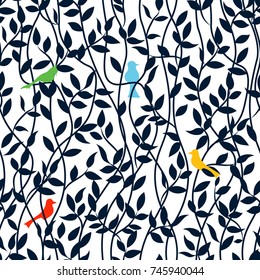 Elegant seamless pattern with hand drawn decorative leaves, design elements. Floral pattern for invitations, greeting cards, scrapbook, print, gift wrap or other decoration design.