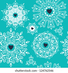 Elegant seamless pattern with hearts
