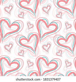 Elegant seamless pattern with hearts, design elements. Love  pattern for invitations, cards, print, gift wrap, manufacturing, textile, fabric, wallpapers