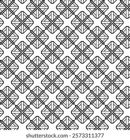 Elegant Seamless Pattern of Hexagons and Stars on White Background
