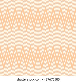 Elegant seamless pattern of horizontal zigzag in peach and white colors. Light orange continuous zig zag print. Vector illustration for various creative projects