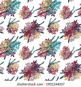 Elegant seamless pattern with hyacinth flowers, design elements. Floral  pattern for invitations, cards, print, gift wrap, manufacturing, textile, fabric, wallpapers