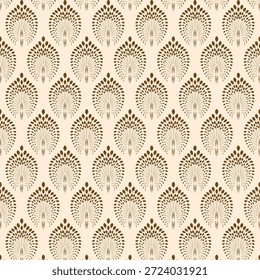 Elegante patrón sin costuras inspirado en motivos de abanico de pavo real en estilo Art Deco. Diseño geométrico decorativo ideal para Fondo de pantalla, textil, embalaje, marca y fondos de lujo