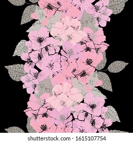 Elegant seamless pattern with jasmine flowers, design elements. Floral  pattern for invitations, cards, print, gift wrap, manufacturing, textile, fabric, wallpapers
