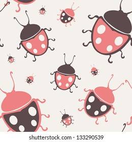 elegant seamless pattern with ladybugs for your design