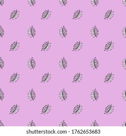 Elegante patrón impecable con hoja. Patrón floral para tejidos e impresiones. Patrón transparente vector en fondo rosa, Diseño de textura. 