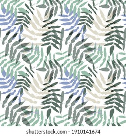 Elegant seamless pattern with leafs, vector. Floral botanical texture. Texture with floral ornament for fabric, wallpaper, fashion print, cover and more	