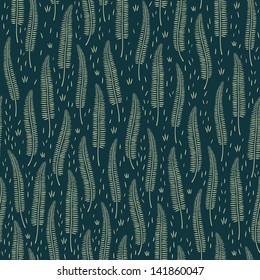 Elegant seamless pattern with leaves. Endless retro texture. Template fro design and decoration textile, covers, package, backgrounds