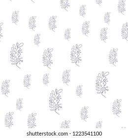 Elegant Seamless pattern with leaves in three color. Vector. For your design.