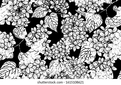 Elegant seamless pattern with lilac flowers, design elements. Floral  pattern for invitations, cards, print, gift wrap, manufacturing, textile, fabric, wallpapers