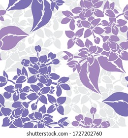 Elegante y sin fisuras con flores de lila, elementos de diseño. Patrón floral para invitaciones, tarjetas, impresiones, envolturas de regalo, manufactura, textiles, tejidos, papeles pintados