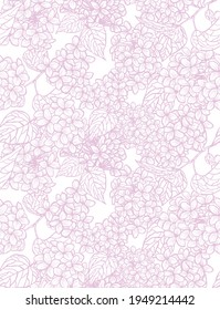 Elegantes, nahtloses Muster mit lila Blumen, Design-Elementen. Blumenmuster für Einladungen, Karten, Druck, Geschenkverpackungen, Herstellung, Textilien, Gewebe, Wallpaper