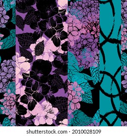 Elegant seamless pattern with lilac and jasmine, design elements. Floral  pattern for invitations, cards, print, gift wrap, manufacturing, textile, fabric, wallpapers