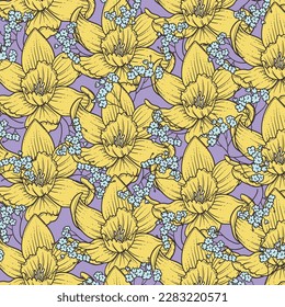 Elegant seamless pattern with lilies, design elements. Floral  pattern for invitation