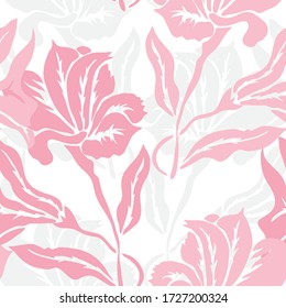 Elegant seamless pattern with lily flowers, design elements. Floral  pattern for invitations, cards, print, gift wrap, manufacturing, textile, fabric, wallpapers