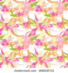 Elegante y sin fisuras con flores de lirio, elementos de diseño. Patrón floral para invitaciones, tarjetas, impresiones, envolturas de regalo, manufactura, textiles, tejidos, papeles pintados