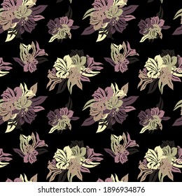 Elegant seamless pattern with lily flowers, design elements. Floral  pattern for invitations, cards, print, gift wrap, manufacturing, textile, fabric, wallpapers