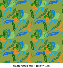 Elegant seamless pattern with lily flowers, design elements. Floral  pattern for invitations, cards, print, gift wrap, manufacturing, textile, fabric, wallpapers