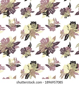 Elegant seamless pattern with lily flowers, design elements. Floral  pattern for invitations, cards, print, gift wrap, manufacturing, textile, fabric, wallpapers