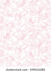 Elegant seamless pattern with lily flowers, design elements. Floral  pattern for invitations, cards, print, gift wrap, manufacturing, textile, fabric, wallpapers