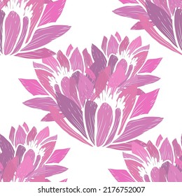 Elegant seamless pattern with lotus flowers, design elements. Floral  pattern for invitations, cards, print, gift wrap, manufacturing, textile, fabric, wallpapers