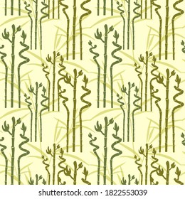 Elegante patrón impecable con suertudos símbolos de bambú, elementos de diseño. Patrón de suerte para invitaciones, tarjetas, impresiones, envoltura de regalo, manufactura, textiles, tela, papel pintado