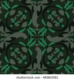 Elegant seamless pattern with Mandala and floral elements