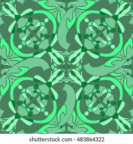 Elegant seamless pattern with Mandala and floral elements