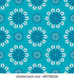 Elegant seamless pattern with Mandala and floral elements. Nice hand-drawn illustration