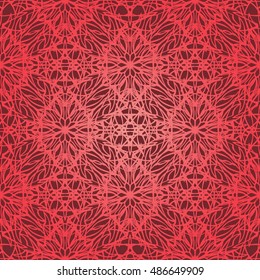 Elegant seamless pattern with Mandala and floral elements. Nice hand-drawn illustration