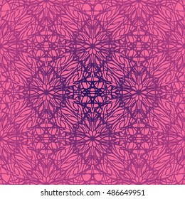 Elegant seamless pattern with Mandala and floral elements. Nice hand-drawn illustration