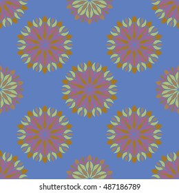 Elegant seamless pattern with Mandala and floral elements. Nice hand-drawn illustration