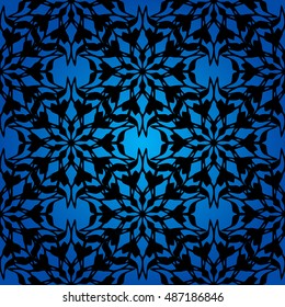 Elegant seamless pattern with Mandala and floral elements. Nice hand-drawn illustration