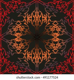 Elegant seamless pattern with Mandala and floral elements