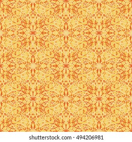 Elegant seamless pattern with Mandala and floral elements. Nice hand-drawn illustration