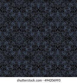 Elegant seamless pattern with Mandala and floral elements. Nice hand-drawn illustration