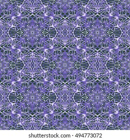 Elegant seamless pattern with Mandala and floral elements. Nice hand-drawn vector illustration