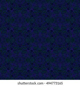 Elegant seamless pattern with Mandala and floral elements. Nice hand-drawn vector illustration