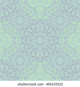 Elegant seamless pattern with Mandala and floral elements. Nice hand-drawn illustration