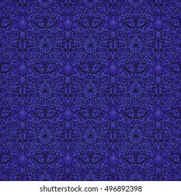 Elegant seamless pattern with Mandala and floral elements. Nice han-drawn vector illustration